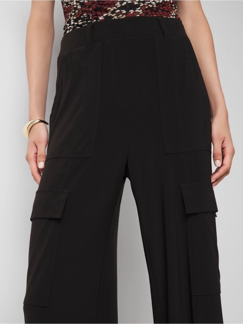 WHBM | Black Jersey Cargo Pants | Sz XL (16-18) | NWT - Picture 4 of 9